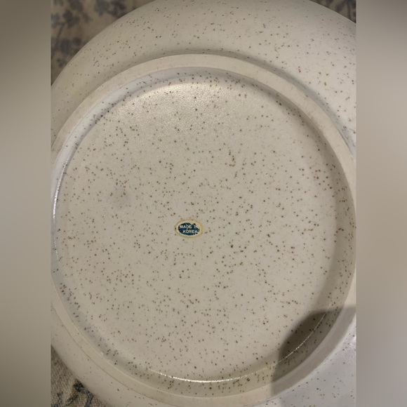 VTG Set of 4 Speckled Stoneware Floral Plates Made in Korea 7.5" - Picture 6 of 7